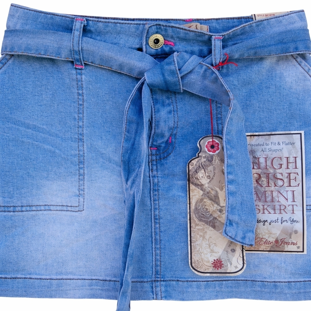 Elite Jeans High Rise Denim Mini Skirt NWT 15/16 Juniors L Y2K Trendy